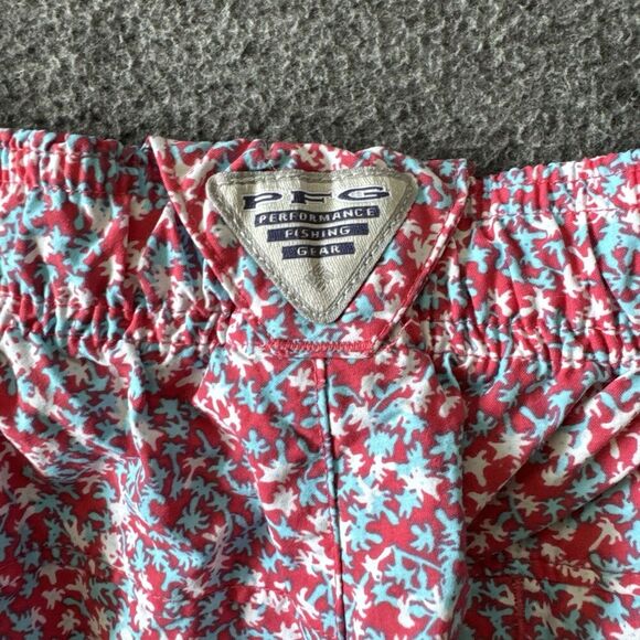 Columbia PFG Swim Trunks Mens XL Blue Red Floral Palm Board Shorts 5" Inseam - Picture 7 of 10
